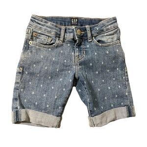 Girls Jean Bermuda polka dot jean shorts denim